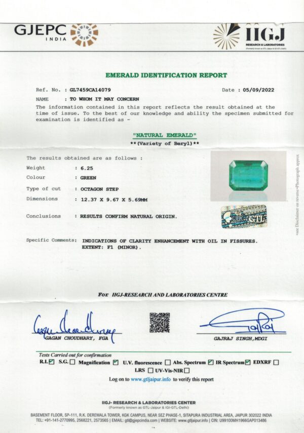 6.25 carats Emerald (6.25 ratti) - Image 6