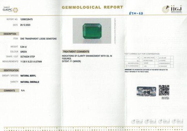 5.94 carats Emerald (6.25 ratti) - Image 7