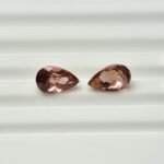 Natural Peach Pear Mixed Tourmalines Pair – 1.50 ct & 1.74 ct