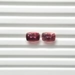 Natural Pink Cushion Mixed Tourmalines Pair – 3.23 ct & 3.02 ct