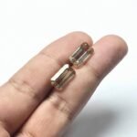Natural Peach Octagon Mixed Tourmalines Pair – 4.15 ct & 3.66 ct - Image 2