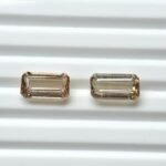 Natural Peach Octagon Mixed Tourmalines Pair – 4.15 ct & 3.66 ct