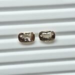 Natural Peach Cushion Mixed Tourmalines Pair – 2.29 ct & 2.40 ct
