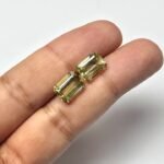 Natural Yellow Octagon Mixed Tourmalines Pair – 3.93 ct & 3.69 ct - Image 2