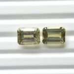 Natural Yellow Octagon Mixed Tourmalines Pair – 3.93 ct & 3.69 ct