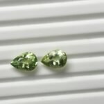 Natural Green pear Mixed Tourmalines Pair – 2.52 ct & 2.64 ct