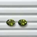Natural Green/Yellow oval Mixed Tourmalines Pair – 1.51 ct & 1.78 ct