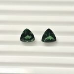 Natural Green Trillion Mixed Tourmalines Pair – 3.02 ct & 2.60 ct
