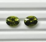 Natural Green oval Mixed Tourmalines Pair – 2.72 ct & 3.01 ct