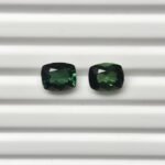 Natural Green Cushion Mixed Tourmalines Pair – 2.66 ct & 2.57 ct