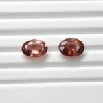 Natural Peach oval Mixed Tourmalines Pair – 3.04 ct & 2.85 ct