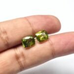 Natural Green Cushion Mixed Tourmalines Pair – 2.35 ct & 2.35 ct - Image 3