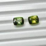 Natural Green Cushion Mixed Tourmalines Pair – 2.35 ct & 2.35 ct