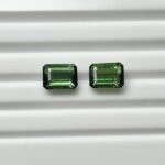 Natural Green Octagon Mixed Tourmalines Pair – 2.16 ct & 2.22 ct