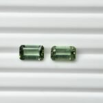Natural Green Octagon Mixed Tourmalines Pair – 2.34 ct & 1.95 ct