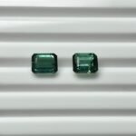 Natural Green Octagon Mixed Tourmalines Pair – 1.71 ct & 1.78 ct