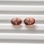 Natural Peach oval Mixed Tourmalines Pair – 1.92 ct & 2.36 ct