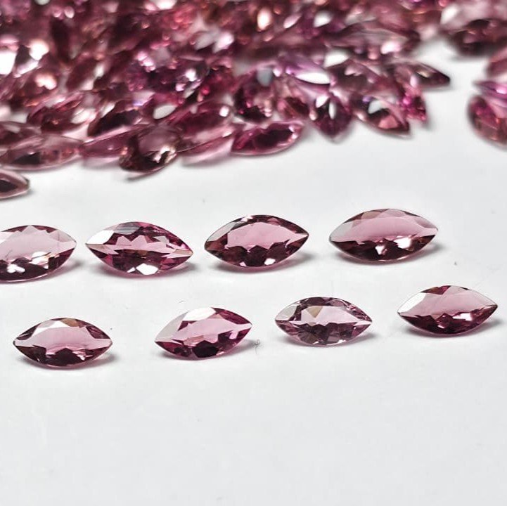 PTM7384_1 Pink Tourmaline Marquise – 7×3.5 / 8×4 mm – Medium Luster Lot - Image 1