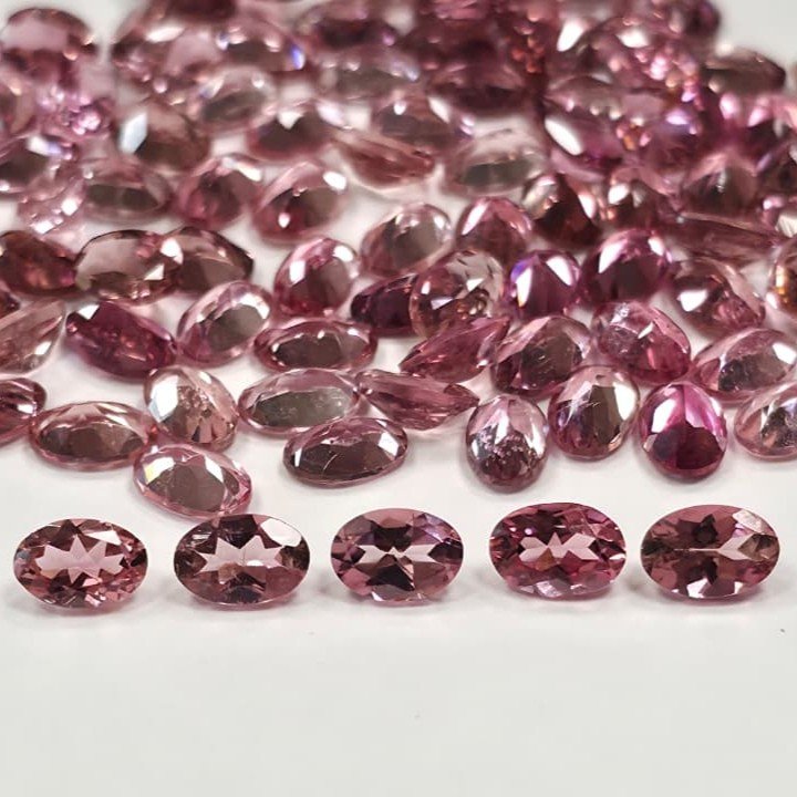PTO641_1 Pink Tourmaline Oval – 6×4 mm – Luster Lot - Image 1