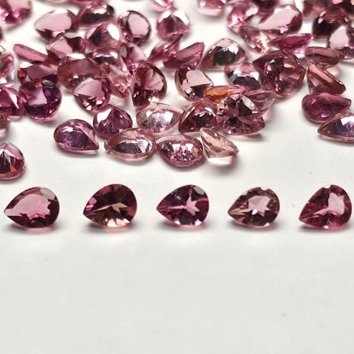 PTP541_1 Pink Tourmaline Pear – 5×4 mm – Medium Luster Lot - Image 1