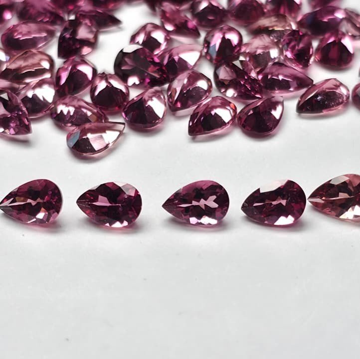 PTP643A_1 Pink Tourmaline Pear – 6×4 mm – Medium Luster Lot - Image 1