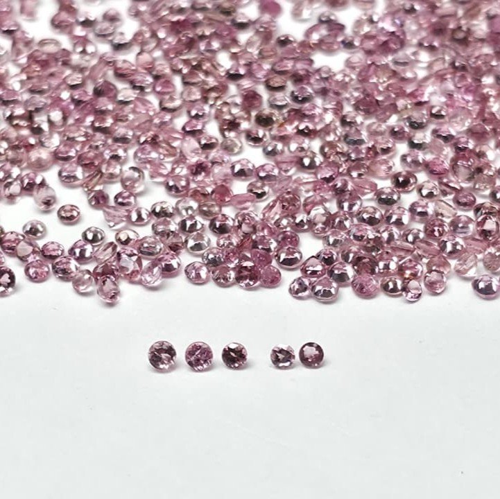 PTR182_1 Pink Tourmaline Round – 1.80 mm – Luster Lot - Image 1