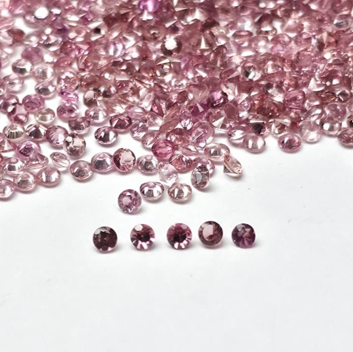 PTR21_1 Pink Tourmaline Round – 2.00 mm – Luster Lot - Image 1