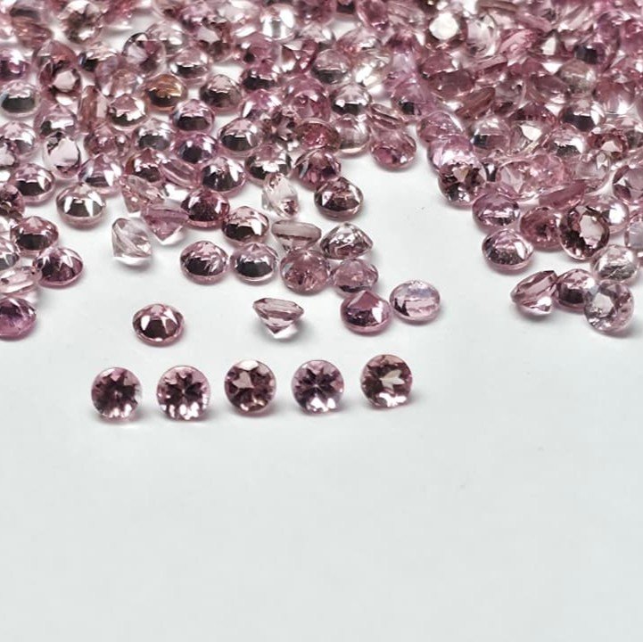 PTR252_1 Pink Tourmaline Round – 2.50 mm – Luster Lot - Image 1