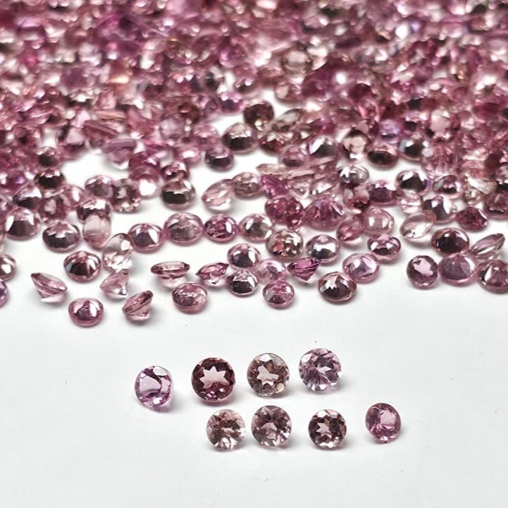 PTR350_1 Pink Tourmaline Round – 3–3.50 mm – Medium Luster Lot - Image 1