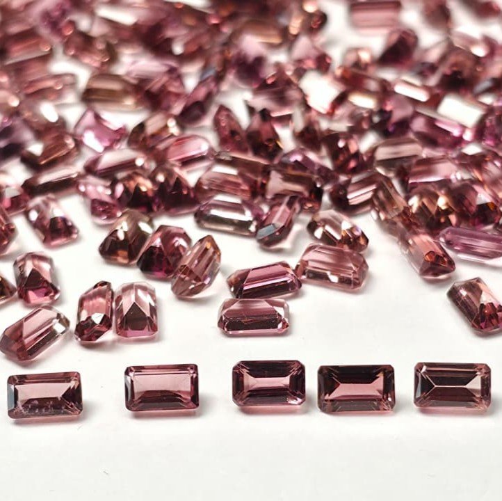 PTT531_1 Pink Tourmaline Octagon – 5×3 mm – Medium Luster Lot - Image 1