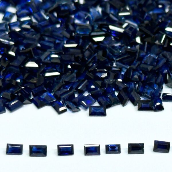 3x2 mm Blue Sapphire Baguette Shape - Image 1