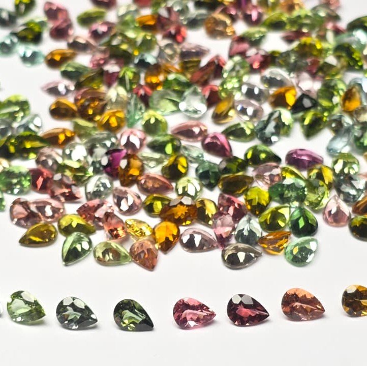 TMP751_1 Mixed Tourmaline Pear – 7×5 mm - Image 1