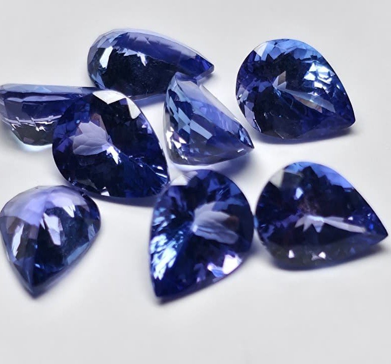 TZP972_2 Tanzanite Pear – 9x7 mm – AA Color Grade Lot - Image 1