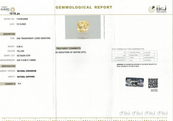 5.08 carats Yellow Sapphire ( 5.25 ratti ) - Image 7