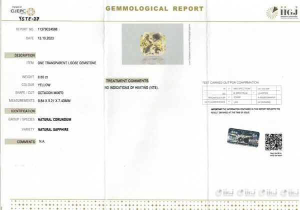 6.65 carats Yellow Sapphire ( 7.25 ratti ) - Image 9