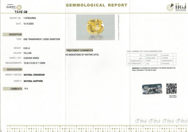 6.52 carats Yellow Sapphire ( 7.25 ratti ) - Image 8